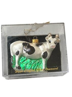 Glass Cow Ornament By Unique Treasures